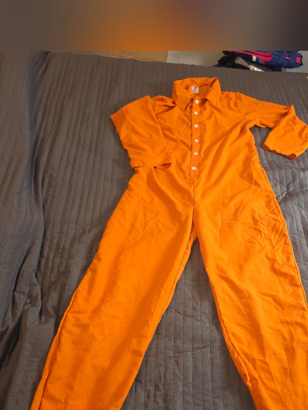 EraSpooky Prisoner Costume Adult Large Orange Inmate Jail Jumpsuit Halloween
